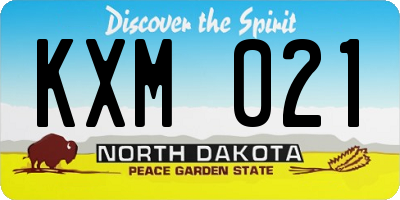 ND license plate KXM021