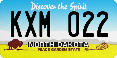 ND license plate KXM022
