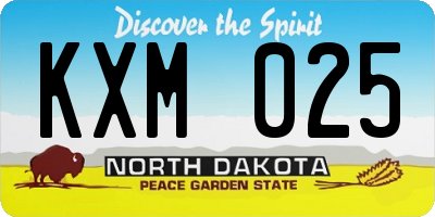 ND license plate KXM025