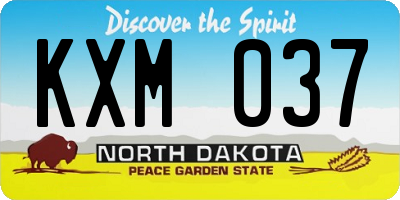 ND license plate KXM037