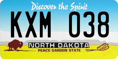 ND license plate KXM038