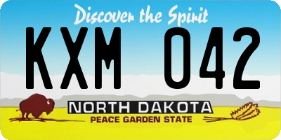 ND license plate KXM042
