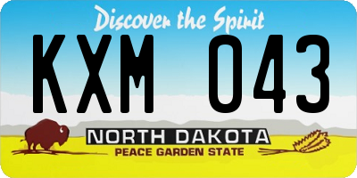 ND license plate KXM043
