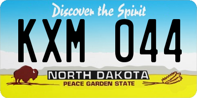 ND license plate KXM044
