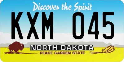 ND license plate KXM045