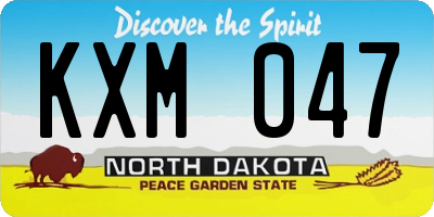 ND license plate KXM047