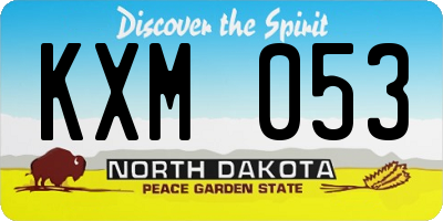 ND license plate KXM053