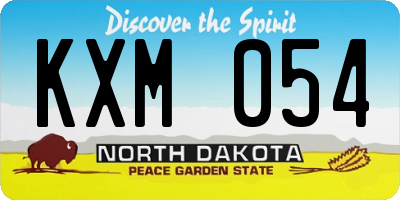ND license plate KXM054