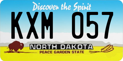 ND license plate KXM057
