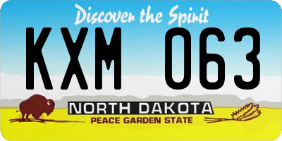 ND license plate KXM063