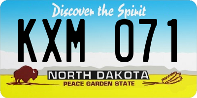 ND license plate KXM071