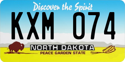 ND license plate KXM074