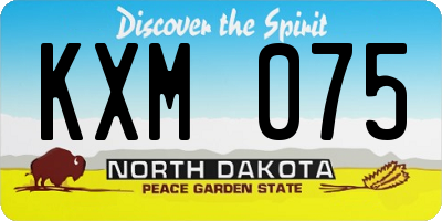 ND license plate KXM075