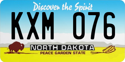 ND license plate KXM076