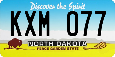 ND license plate KXM077
