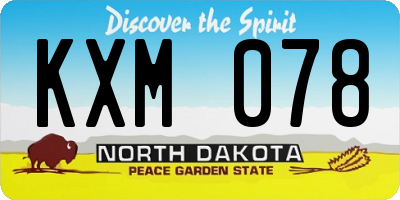 ND license plate KXM078