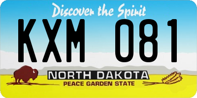 ND license plate KXM081