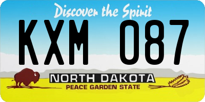 ND license plate KXM087