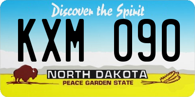 ND license plate KXM090