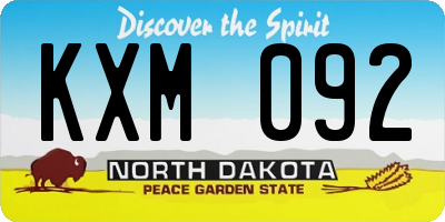 ND license plate KXM092