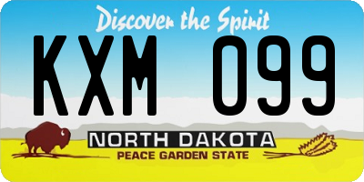 ND license plate KXM099