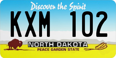 ND license plate KXM102