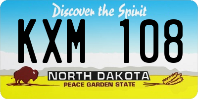 ND license plate KXM108