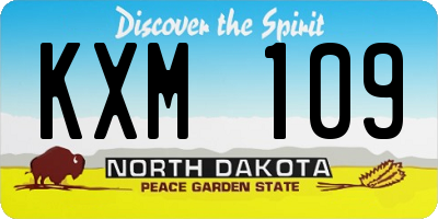 ND license plate KXM109