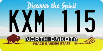 ND license plate KXM115