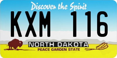 ND license plate KXM116
