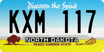 ND license plate KXM117