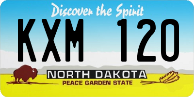 ND license plate KXM120
