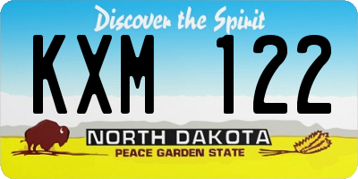 ND license plate KXM122