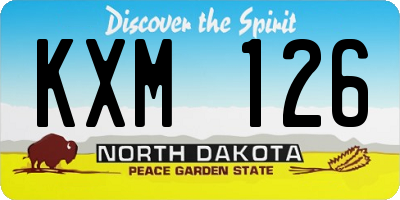 ND license plate KXM126