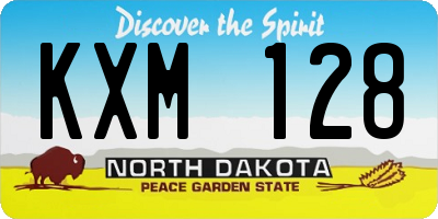 ND license plate KXM128