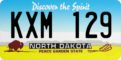 ND license plate KXM129