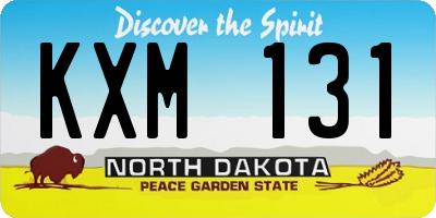 ND license plate KXM131