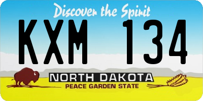 ND license plate KXM134