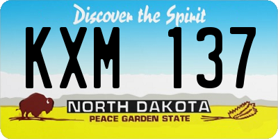 ND license plate KXM137