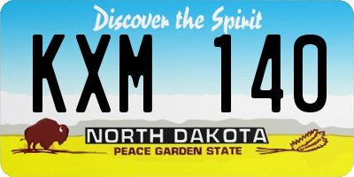 ND license plate KXM140