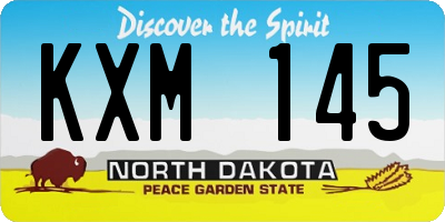 ND license plate KXM145