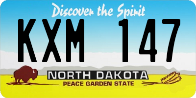ND license plate KXM147