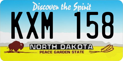 ND license plate KXM158