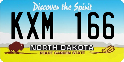 ND license plate KXM166