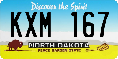 ND license plate KXM167