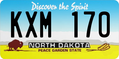 ND license plate KXM170