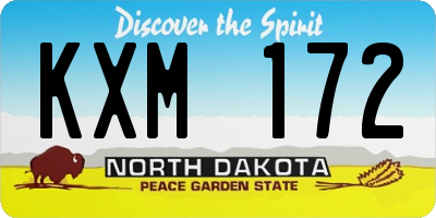 ND license plate KXM172