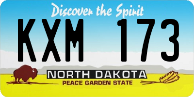 ND license plate KXM173