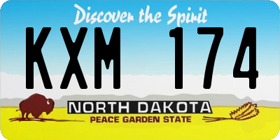 ND license plate KXM174