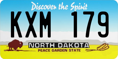ND license plate KXM179